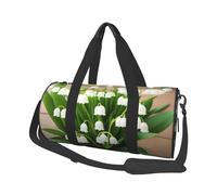 Lilies of The Valley Duffle Bag with Shoes Compartment and Adjustable Strap,Foldable Travel Duffel Bags for Men Women,Waterproof Duffel Bags