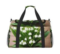 (Lilies of The Valley) Durable Twill Travel Tote Bag Large Capacity Handheld & Crossbody Bag for Weekend Trips,Sports,and Outdoor Activities