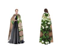Lilies Of The Valley Halloween Hooded Cape Witch Cosplay Accessories Adult/Kids Fancy Dress Costume For Masquerade, Halloween, Family Party