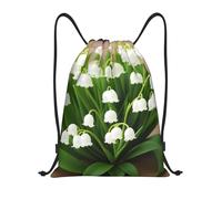 Lilies of The Valley Title: Lightweight Drawstring Duffel Bag â€“ Water-Resistant Foldable Gym Sack with Adjustable Shoulder Strap, Ideal for Sports, Yoga, Travel and School