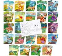 Liliful 144 Pcs Flower Coloring Book Bulk for Adult Kids DIY Art Stress Relief Drawing Book with Patterns for Adults, Party Favors, Goodie Bag Filler and Holiday Gifts (Dinosaur)