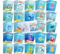 Liliful 144 Pcs Ocean Cartoons Coloring Book Bulk for Kids Mini Ocean Cartoons Theme Drawing Book with Sea Creature Shell Patterns Marine Life Goodie Bag Filler Party Favors and Holiday Gifts