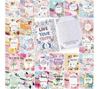 Liliful 144 Pcs Word Search Coloring Book Bulk for Adult Christian Easter Word Search Crafts DIY Drawing Book with Patterns for Party Favors, Goodie Bag Filler and Holiday Gifts