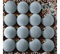 Liliful 15 Pcs Velvet Christmas Balls Bulk Flocked Christmas Tree Ball Ornaments Plastic Balls Xmas Decorative Hanging Ornaments(Dusty Blue,3.15 Inch)