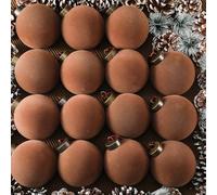 Liliful 15 Pcs Velvet Christmas Balls Bulk Flocked Christmas Tree Ball Ornaments Plastic Xmas Decorative Hanging Ornaments(Brown,3.15 Inch)