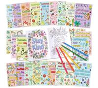 Liliful 24 Pcs Coffee and Coping Coloring Book Bulk Mini Coloring Books for Kids Adults DIY Art Relaxation Drawing Book with Patterns, Party Favors, Goodie Bag Filler and Holiday Gifts