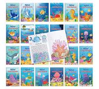 Liliful 24 Pcs Ocean Cartoons Coloring Book Bulk Mini Ocean Cartoons Theme Drawing Book with Sea Creature Shell Patterns Marine Life Goodie Bag Filler Party Favors and Holiday Gifts