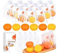 Liliful 30Sets Mini Pumpkin Baby Shower Favors Included Pumpkin Soap Thanks Cards Drawstring Gift Bags for Fall Bridal Shower Wedding Autumn Thanksgiving Day Party Decorations Gifts(Orange)