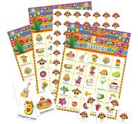 Liliful 35 Pcs Mexican Bingo 24 Players Fiesta Bingo Games Cinco De Mayo Party Bingo Cards for Boys Girls Adults Family Classroom Activities Taco Birthday Party Favors Decorations Supplies
