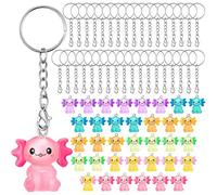 Liliful 36 Pcs Axolotl Party Favors Resin Axolotl Keychain Mini Animal Key Chains Kawaii Axolotl 3D Figurine Pendant, Candy Colors, one size, about 0.75 x 0.59 inch/ 1.9 x 1.5 cm