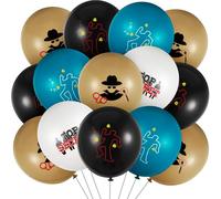Liliful 60 Pcs Top Secret Spy Theme Balloon Detective Decoration Latex Red and Black Balloons Agent Spy Party Decorations Detective Themed Birthday Party Supplies (Vibrant)