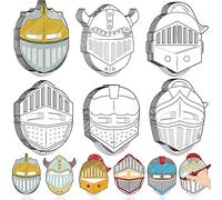 Liliful 60 Set Color Your Own DIY Crafts Kit Knight Jewish Mask Religious Bible Blank Paper Arts for Fun Activity Party Favor