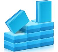 Liliful Lightweight EVA Foam Yoga Blocks, 10 Pcs Set, Non Slip with Beveled Edges, Supportive for Workout Stability Balance Deepen Stretches (Blue)