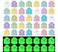 Liliful Luminous Mini Resin Ghost Cute Miniature Ghost Figurines Glow in The Dark Resin Figures Small Monster Garden Decor Micro Miniature Statue for Outdoor House Landscape Party(48 Pcs)
