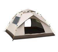 Lilihuimaoyi Camping Tent Rainproof Four Season Auto, Oxford Cloth - Black Glue Coating - Instant Setup - Fiberglass Poles - For Beach - For Backyard, color to 3, Gold, 3-4 Person