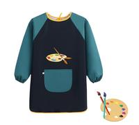 LILIKAI Painting Apron School 1st Class, Painting Apron Children from 6 Years, Boy Painting Coat, Craft Apron, Ink Coat, Child Apron, Waterproof 7-12 Work Apron, Long Sleeve Art Painting, Black + Dark