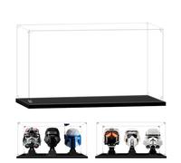LILIKAKA Acrylic Display Case for Lego Helmets, 18.89x7.08x9.44inches (48x18x24cm), It can Hold Three Lego Helmets, Suitable for Lego Helmet 75408 75415 75429 76285 75304 75277 75327 75328 75349 etc
