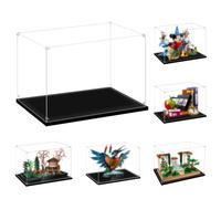 LILIKAKA Display Case for Lego 10315 Tranquil Garden, 10331 Kingfisher Bird, 10359 Fountain Garden, 43227 Villains Icon, 10293 or 21352, 13.77x8.66x9.84inches (35x22x25cm)
