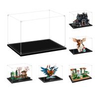 LILIKAKA Display Case for Lego 10315 Tranquil Garden, 11376 Ford Model T, 75441 Venator-Class Attack Cruiser, 21361 40806 76786 10331 10359 43227 10293 21352, 13.77x8.66x9.84inches (35x22x25cm)