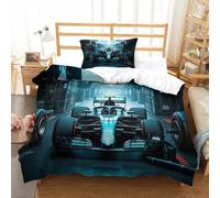 LILIlaobiao 3D Grand Prix Racing Design Duvet Cover for Kids & Adults 3d Pattern Formula racing Bedding Set Individuality Comforter Cover with Zipper Closure Breathable Quilt Cover Single（135x200cm）
