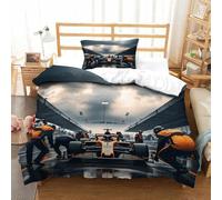 LILIlaobiao 3D Pattern Grand Prix Racing Bedding Set, Warm to Sleep Formula racing Duvet Cover Set for Boy & Girl Microfiber Quilt Cover Skin-friendly & Hypoallergenic Bed Linen Set Single（135x200cm）