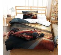 LILIlaobiao 3D Print Ferrariii Duvet Cover for Kids & Adults, Hypoallergenic Formula racing Bedding Set Microfiber Single（135x200cm） Comforter Cover, Skin-friendly Quilt Cover with Zipper