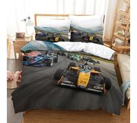 LILIlaobiao 3D Super Racing Car Print Duvet Cover for Kids & Adults, Hypoallergenic Formulaone Bedding Set King（220x240cm） Microfiber Comforter, Skin-friendly Quilt Cover with Zipper