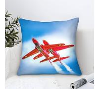 LILIlaobiao Air Show Design Cushion Cover 50x50cm, Lumbar Red Arrows Plane Pillow Covers Home Decorative Microfiber Pillow Case for Sofa Couch Housewarming Gifts Family Room Décor