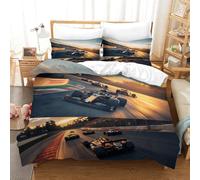 LILIlaobiao Breathable Grand Prix Racing Design Duvet Cover Set with Hidden Zipper Formula racing Quilt Cover Set with Pillowcases Bedding Set Soft Microfiber Comforter Cover Double（200x200cm）