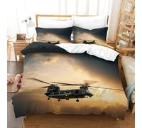 LILIlaobiao Chinook Breathable Duvet Cover Set Hidden Zipper Helicopter Quilt Cover Set with Pillowcases Bedding Set Soft Microfiber Nice-looking Comforter Cover Set Double（200x200cm）