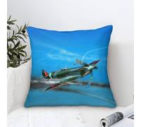 LILIlaobiao Cushion Cover 40x40cm WW II Aircraft, Microfiber Pillow Cover Decorative Ju 52 Propelled Aircraft Throw Pillows Farmhouse Decor for Home Cushion Case