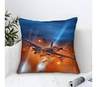 LILIlaobiao Cushion Cover with WW II Aircraft, Lancaster Bomber Throw Pillow Case Home Decorative for Men/Women Living Room Bedroom Sofa Chair 40x40cm Accent Pillow