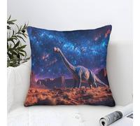 LILIlaobiao Dinosaur Barosaurus Cushion Cover Decorations Gift, 40x40cm Pillow Cover Cosmic Starry Sky Ornaments Throw Pillow Case Decor Home Livingroom Couch Sofa