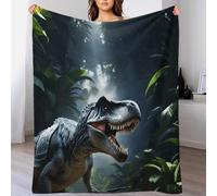 LILIlaobiao Dinosaur Jurassic Period Fleece Blanket 60x80inch(150x200cm), Seamless Soft Cozy 3D Jacquard Flannel Blanket T-Rex Extra Large for Bed, Sofa, Couch, Travel & Camping