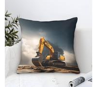 LILIlaobiao Excavators Cushion Cover Decorations Gift, 50x50cm Pillow Cover Diggers Ornaments Throw Pillow Case Decor Home Livingroom Couch Sofa