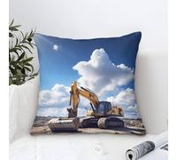 LILIlaobiao Excavators Design Cushion Cover 50x50cm, Diggers Home Decor Throw Pillow Covers Microfiber, Comfortable Lumbar Support