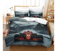 LILIlaobiao Ferrariii Warmth to Sleep Quilt Cover Set Hidden Zipper Formula racing Duvet Cover Set with Pillowcases Bedding Set Soft Microfiber Luxury Comforter Cover Double(200x200cm)