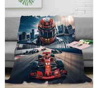 LILIlaobiao Flannel Fleece 50x60inch(127x152cm) Blanket Ferrarii Racing for Bed, Soft Fluffy Velvet Bed Blanket with Decorative Formulaone Pattern for All Season, Warm & Lightweight