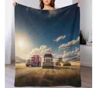 LILIlaobiao Fleece Blanket American Truck - 3D Print Decorative Camel Throw Blankets 60x80inch(150x200cm) for Couch & Bed, Soft And Cozy Warm Plush Fluffy Tractor Blanket All Seasons Suitable
