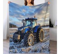 LILIlaobiao Fleece FT Tractor Throw Blanket for Couch, Super Soft Johndeer Printing Bed Blanket 60x80inch(150x200cm), Lightweight Fuzzy Cozy for All Seasons, Long-Lasting Softness & Durability