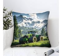 LILIlaobiao FT Tractor Cushion Cover Colorful Ornament Johndeer Pillow Cover Decor for Livingroom Couch Bed Sofa Decorate Throw Pillow Case FT Tractor Gift 50x50cm