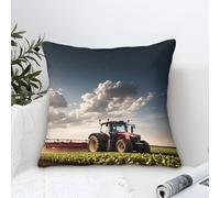 LILIlaobiao FT Tractor Microfiber Cushion Cover 40x40cm, Johndeer Decorative Square Throw Pillow Case for Couch Livingroom Sofa Bed