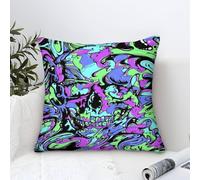 LILIlaobiao Graffiti Cushion Covers 45x45cm, Doodles Throw Pillow Covers Microfiber Square Accent Pillow for Living Room Bedroom Sofa Couch Bed Decorative Pillowcases
