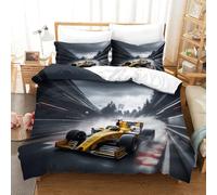LILIlaobiao Grand Prix Racing Breathable Bedding Set Hidden Zipper Formula racing Duvet Cover Set with Pillowcases Quilt Cover Set Soft Microfiber 3D Printing Comforter Cover Double（200x200cm）