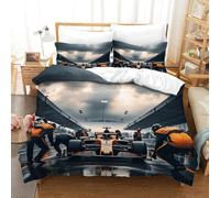 LILIlaobiao Hypoallergenic Bedding Set Cozy Grand Prix Racing Comforter Cover 3D Printed Formula racing Quilt Cover Microfiber Duvet Cover 3 Pieces for Kids & Adults with Pillowcase Double（200x200cm）