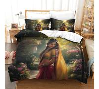 LILIlaobiao Indian Princess Colorful Comforter Cover Hidden Zipper Aryan Duvet Cover Set with Pillowcases Bedding Set Soft Microfiber Quilt Cover Set for Kids Adults King（220x240cm）