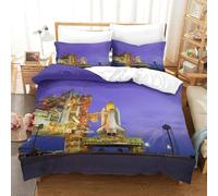 LILIlaobiao King（220x240cm） Space Shuttle Duvet Cover With Hidden Zipper, The Discovery Shuttle Bedding Set with Pillowcases, Soft Microfiber Quilt Cover Set for Kids & Adults