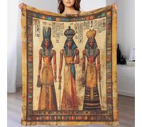 LILIlaobiao Large Soft Fleece Egyptian Mural Throw Blankets 40x50inch(100x130cm), Osiris Judgment Stylish Design Throw Blanket for Couch, Fuzzy Cozy Lightweight for All Season