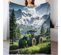 LILIlaobiao Large Soft Fleece FT Tractor Throw Blankets 60x80inch(150x200cm), Johndeer Stylish Design Throw Blanket for Couch, Fuzzy Cozy Lightweight for All Season