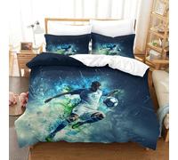 LILIlaobiao Luxe Football Duvet Cover Set With Hidden Zipper, Double(200x200cm) Soccer Quilt Cover Set with Pillowcases Bedding Set Soft Microfiber for Kids & Adults